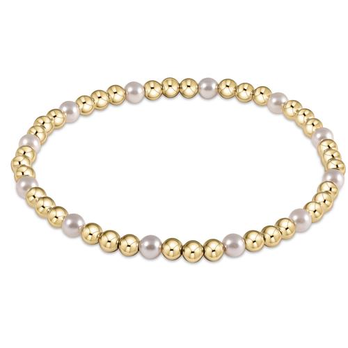 eNewton gold sincerity pattern 3mm bead bracelet