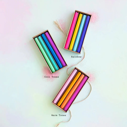 Rainbow Taper Candles ( set of 4)